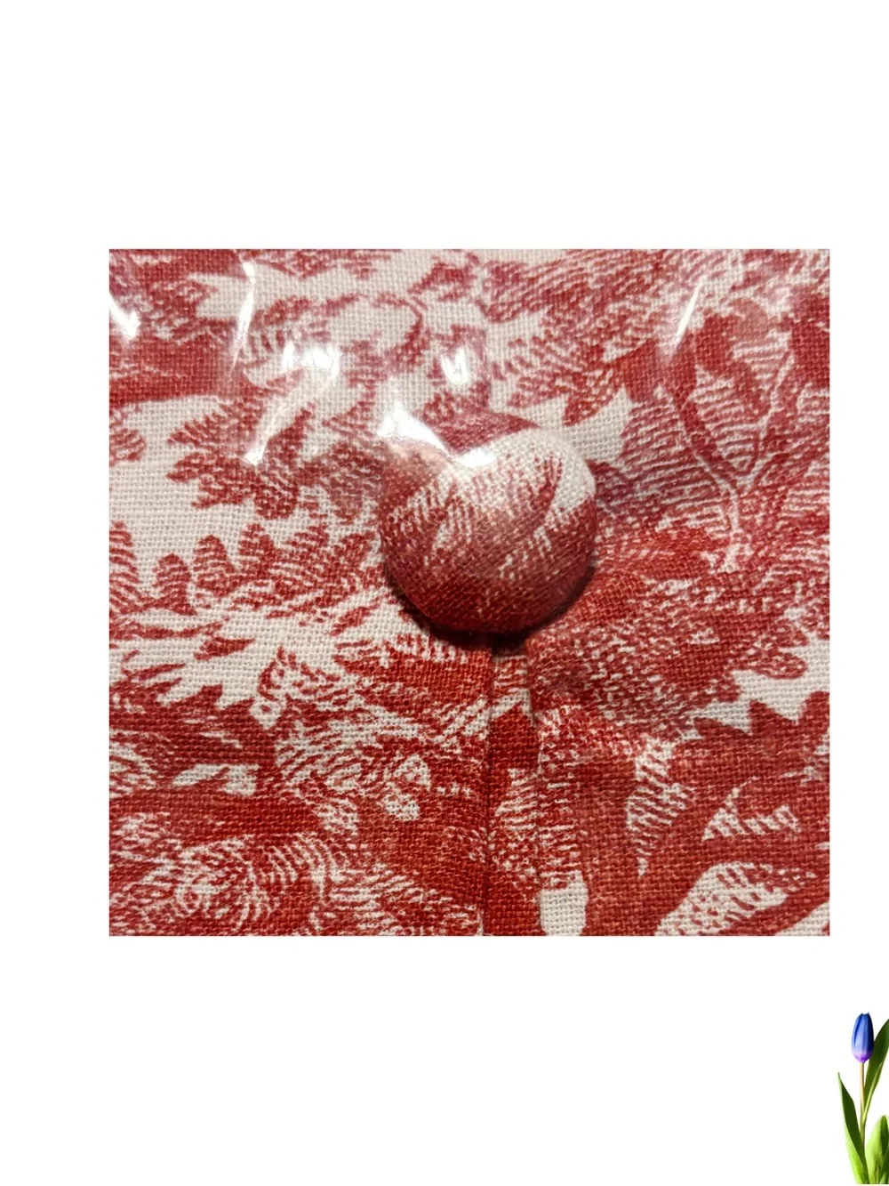 Pottery Barn Matine Toile Pleated Button King Bedskirt Juponnage Red & Beige